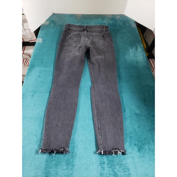 Joes Jeans Size 27 Womens Black Stretch Pants Ladies Mid Rise Fray Hem Ankle - Picture 10 of 13